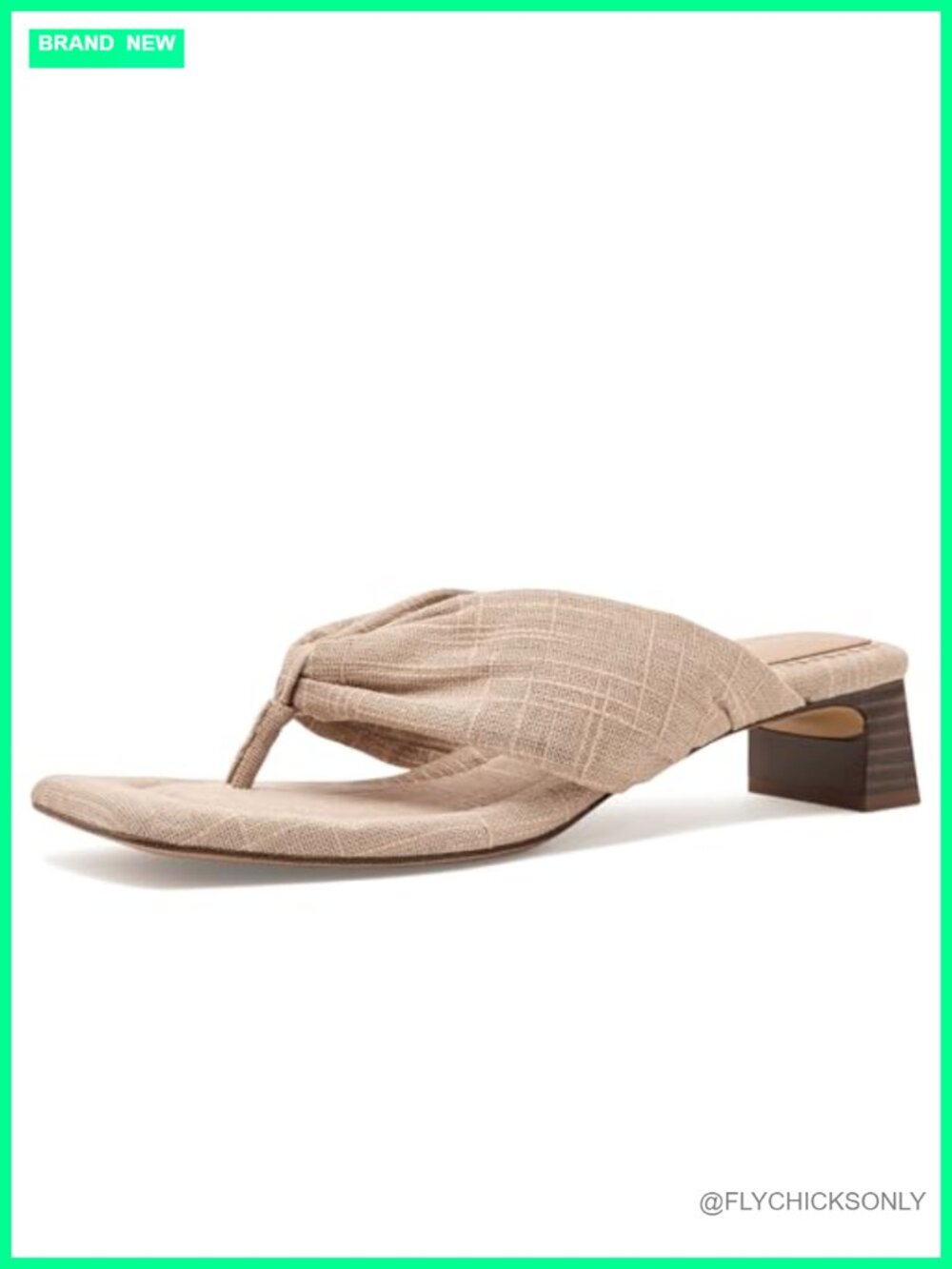 Colette Thong Sandal Minimalist Kitten Heel Slip-On Open Toe Dressy